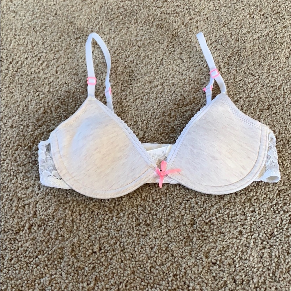 Cream bra with lace back